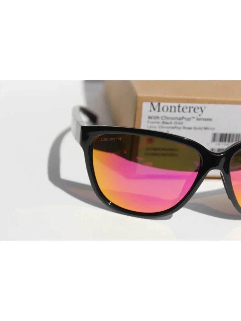 SMITH OPTICS Monterey Sunglasses Black Gold/ChromaPop Rose Gold Mirror NEW $149